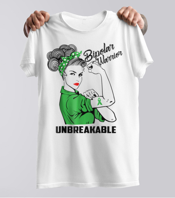 Bipolar Warrior Unbreakable Awareness Ribbon Empowerment T-Shirt