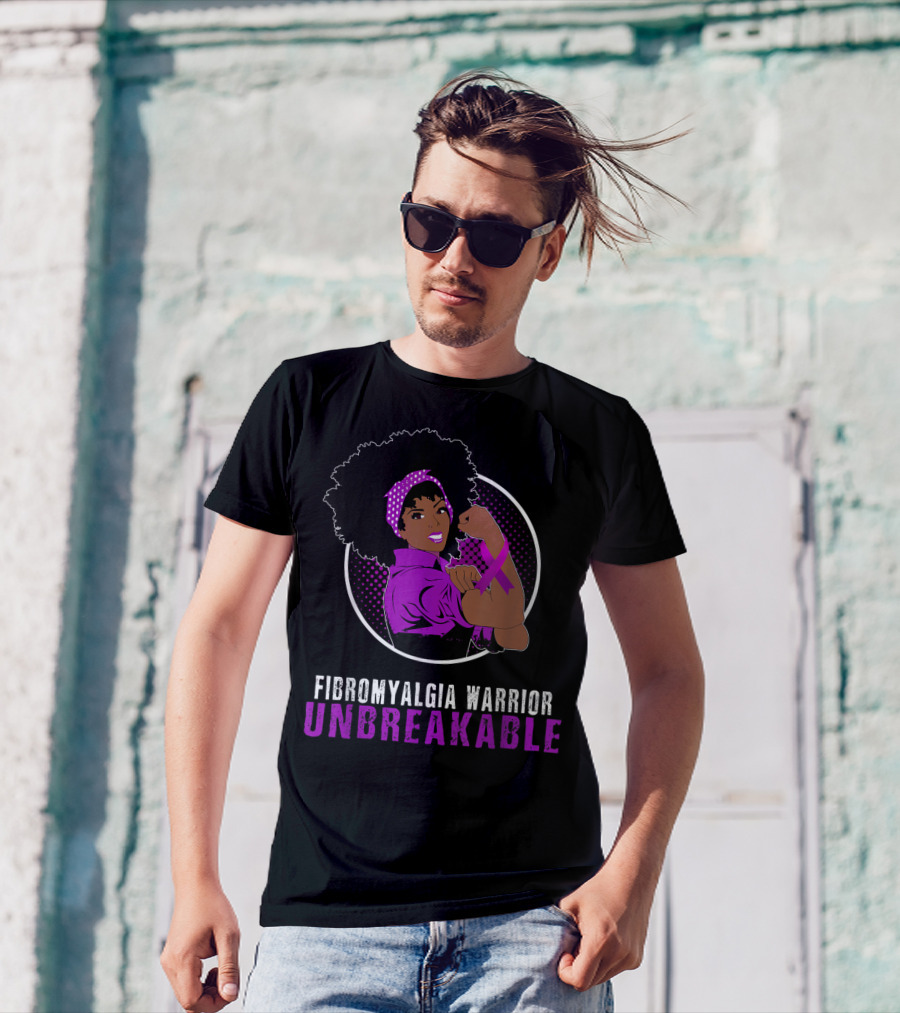 Fibromyalgia Warrior Unbreakable With Black Girl Power T-Shirt