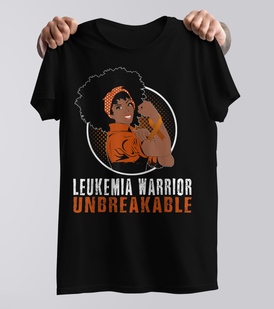 Leukemia Warrior Unbreakable Black Girl Heroic Strength T-Shirt