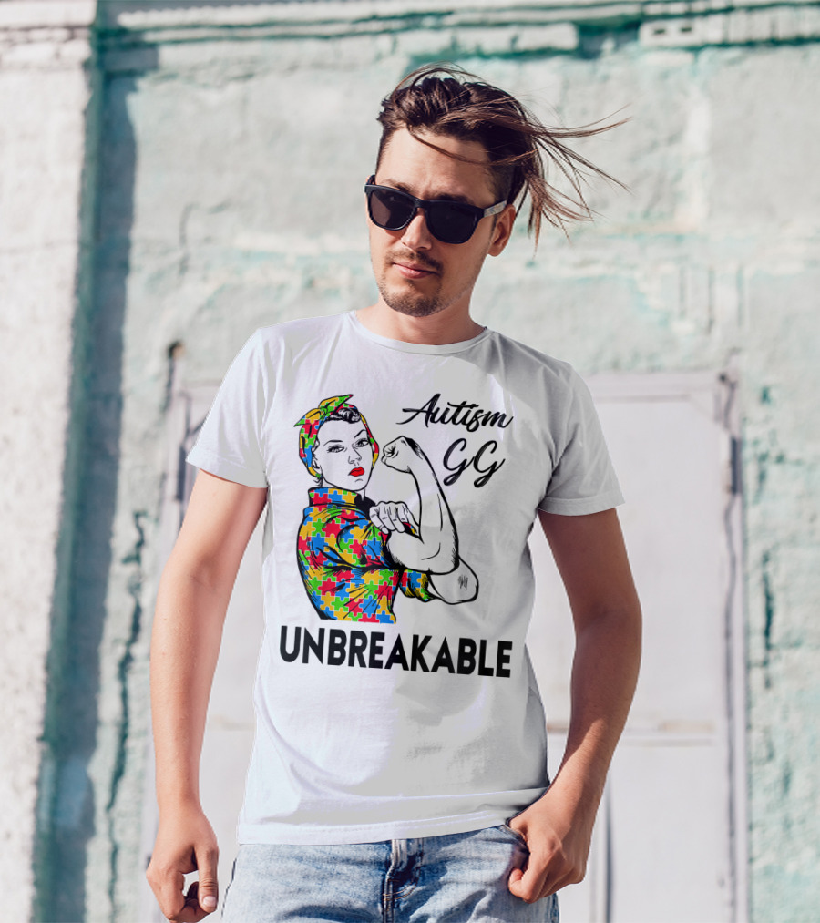 Autism Gg Unbreakable Autism Awareness Iconic Empowerment T-Shirt