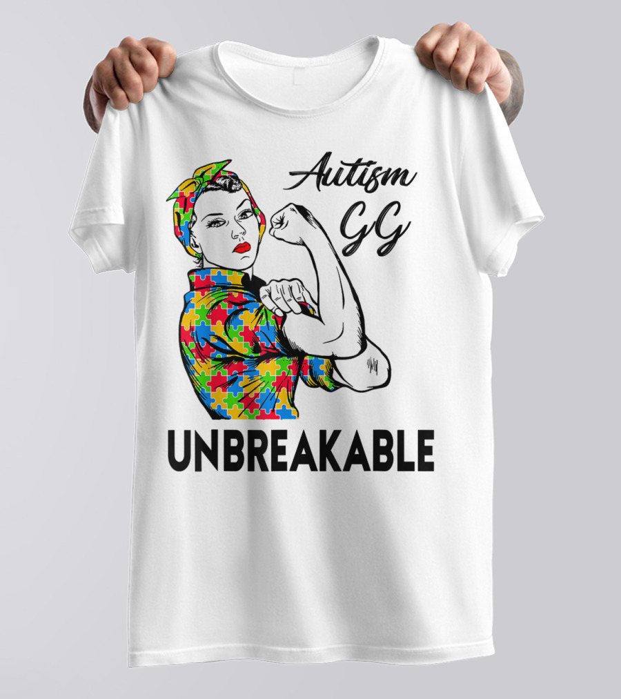 Autism Gg Unbreakable Autism Awareness Iconic Empowerment T-Shirt