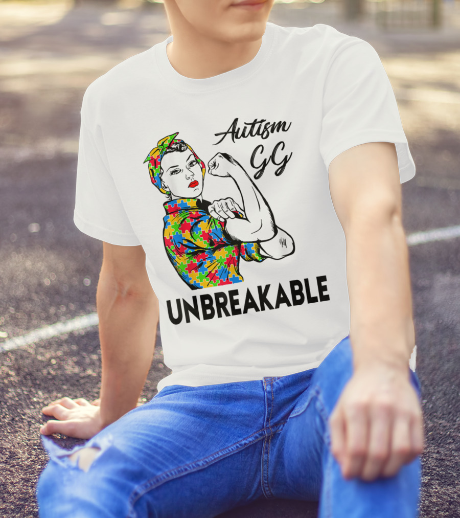 Autism Gg Unbreakable Autism Awareness Iconic Empowerment T-Shirt