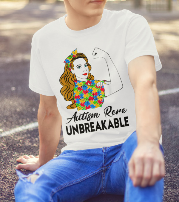Autism Rere Unbreakable Rosie The Riveter Puzzle T-Shirt