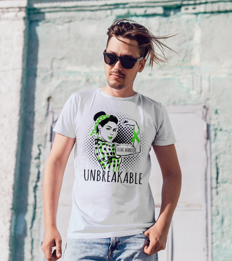 Celiac Warrior Unbreakable Green Ribbon Strength T-Shirt