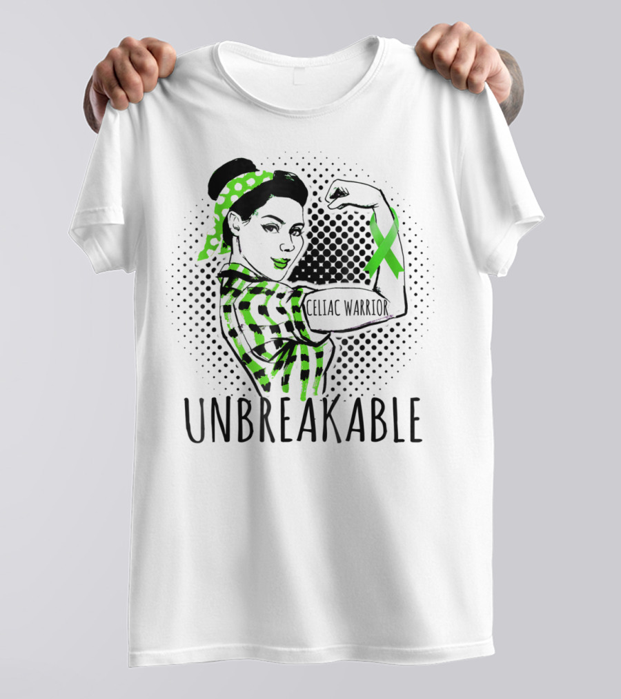 Celiac Warrior Unbreakable Green Ribbon Strength T-Shirt