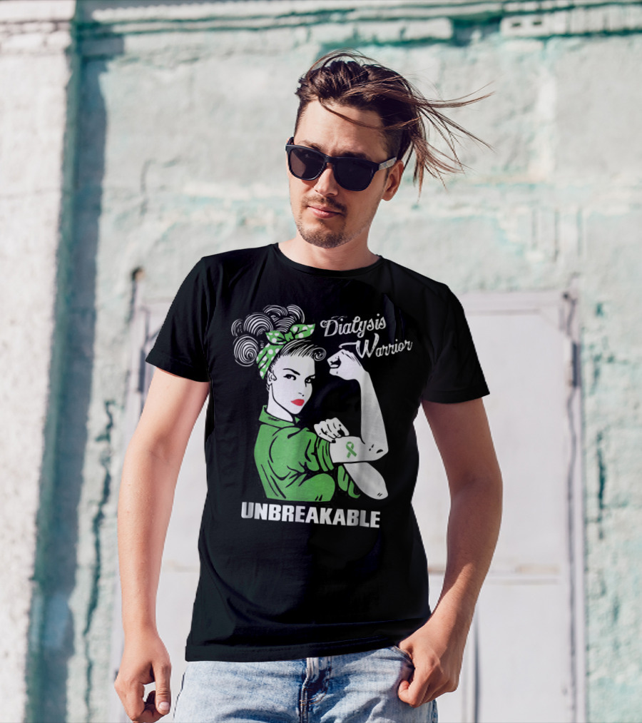 Dialysis Warrior Unbreakable Rosie The Riveter Awareness T-Shirt