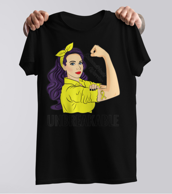 Endometriosis Warrior Unbreakable Awareness Yellow T-Shirt