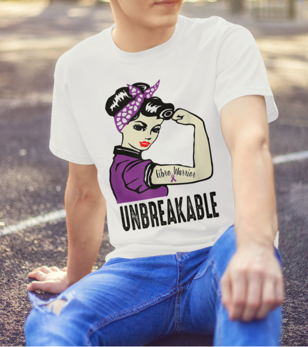 Unbreakable Fibro Warrior Rosie The Riveter Fibromyalgia Awareness T-Shirt