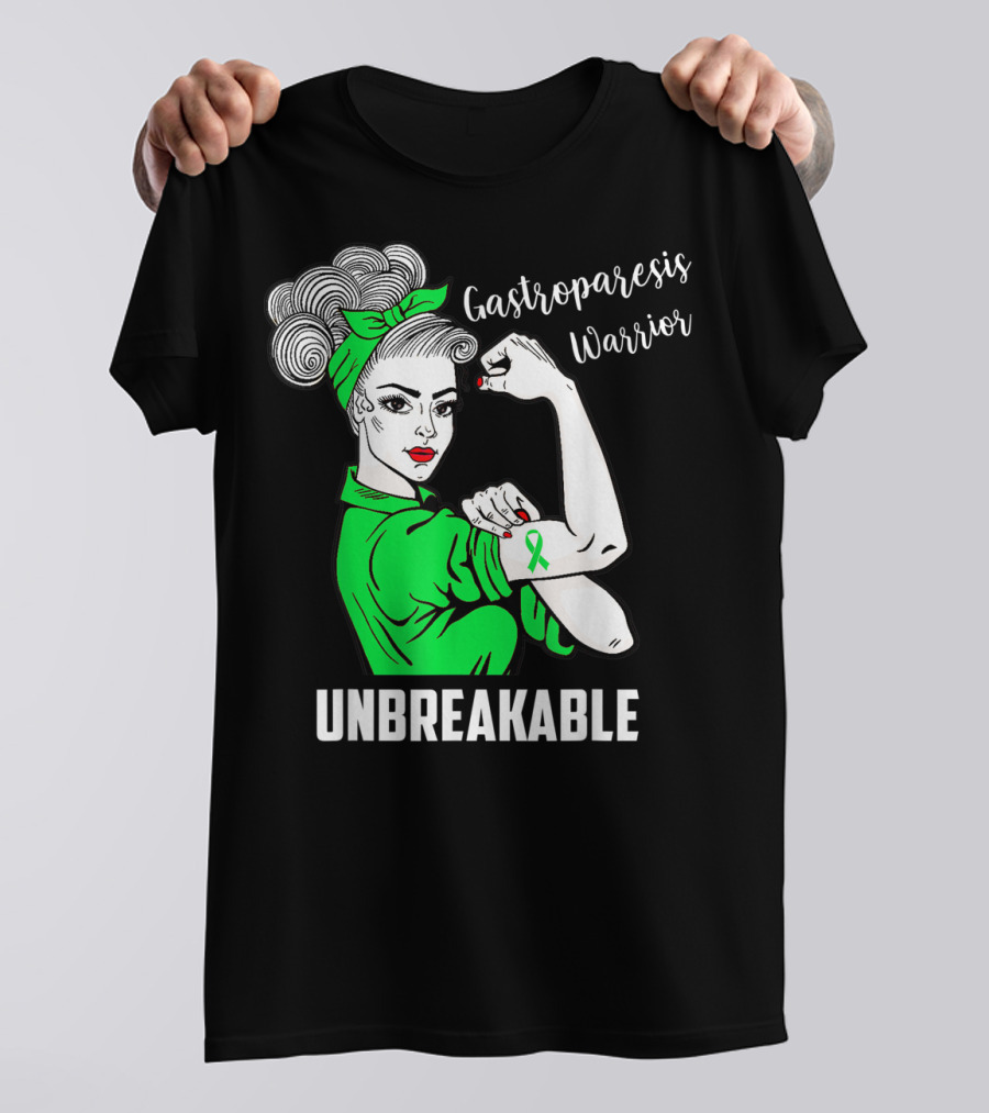 Gastroparesis Warrior Unbreakable Awareness Ribbon Strength T-Shirt