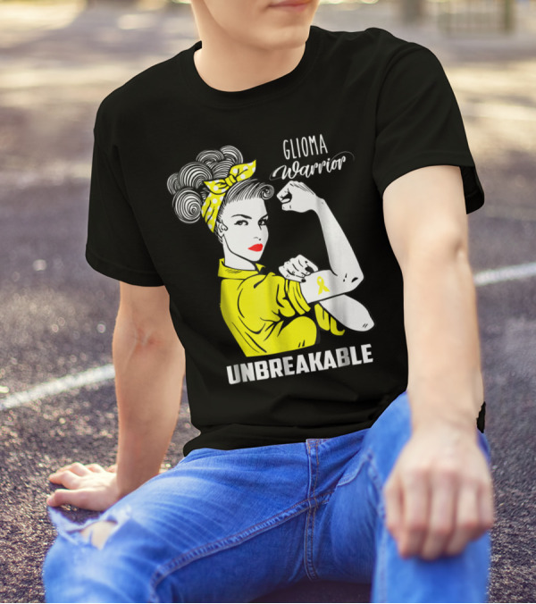 Glioma Warrior Unbreakable Awareness Ribbon T-Shirt