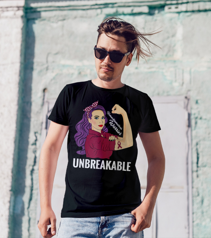 Hemochromatosis Warrior Unbreakable Awareness Rosie The Riveter T-Shirt