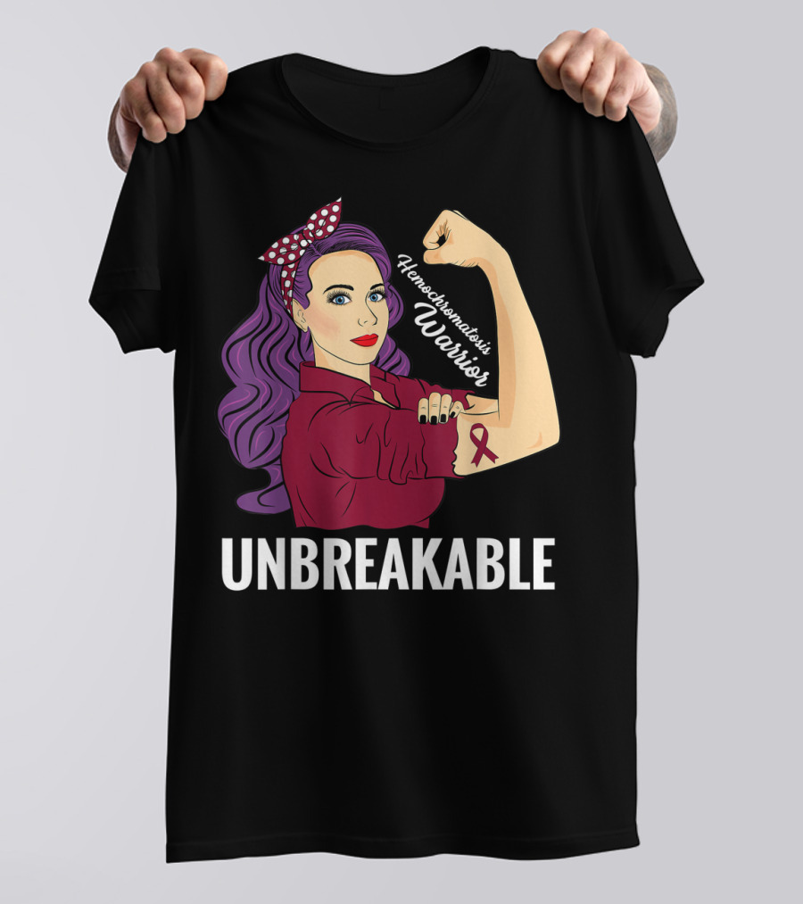 Hemochromatosis Warrior Unbreakable Awareness Rosie The Riveter T-Shirt
