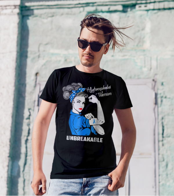 Hydrocephalus Warrior Unbreakable Awareness VB Rosie The Riveter Iconic T-Shirt