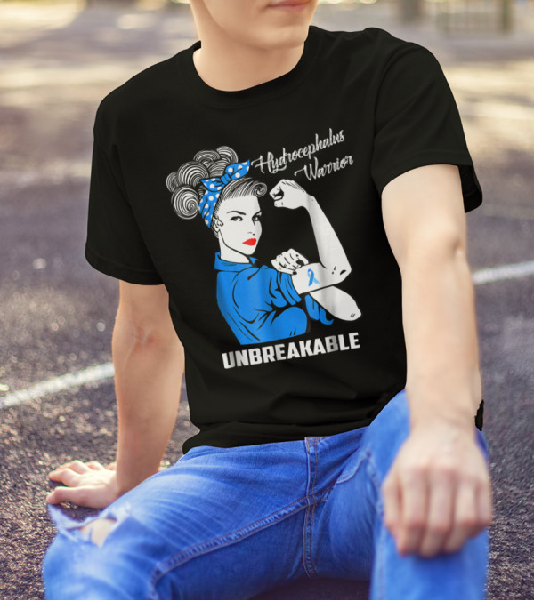Hydrocephalus Warrior Unbreakable Awareness VB Rosie The Riveter Iconic T-Shirt