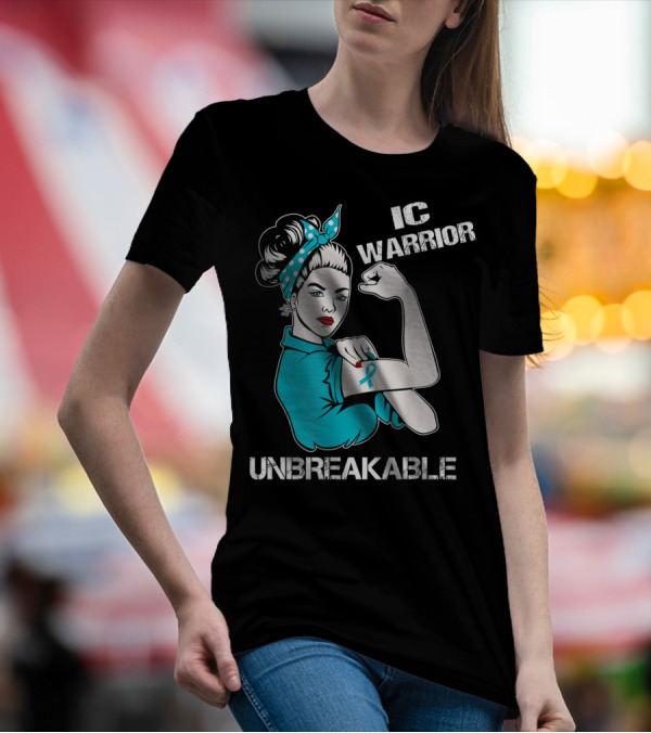 IC Warrior Unbreakable Interstitial Cystitis Awareness Rosie Riveter T-Shirt