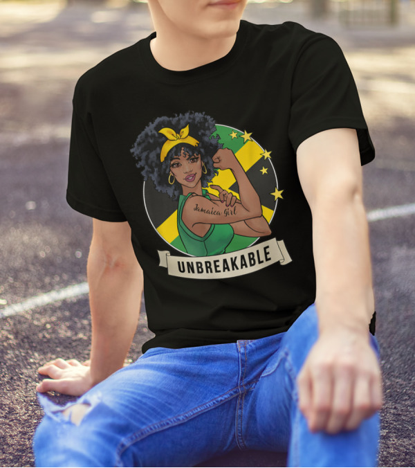 Unbreakable Jamaican Girl Jamaica Flag Colors T-Shirt