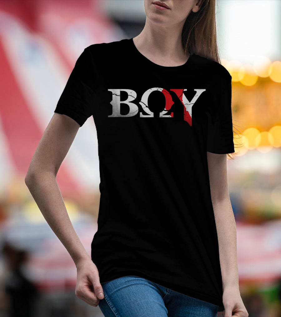 Boy Grunge Video Game God Title With Kratos Symbolic T-Shirt
