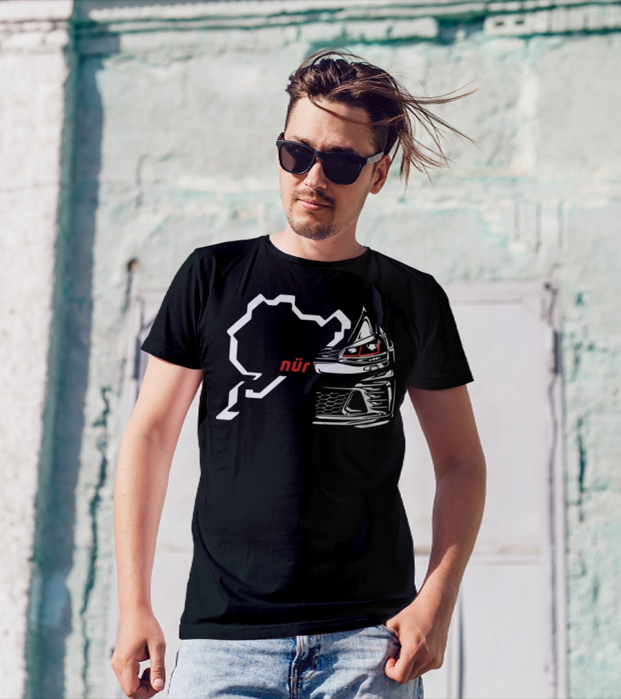 GTI Nürburgring Green Hell Racing Track Car Outline T-Shirt