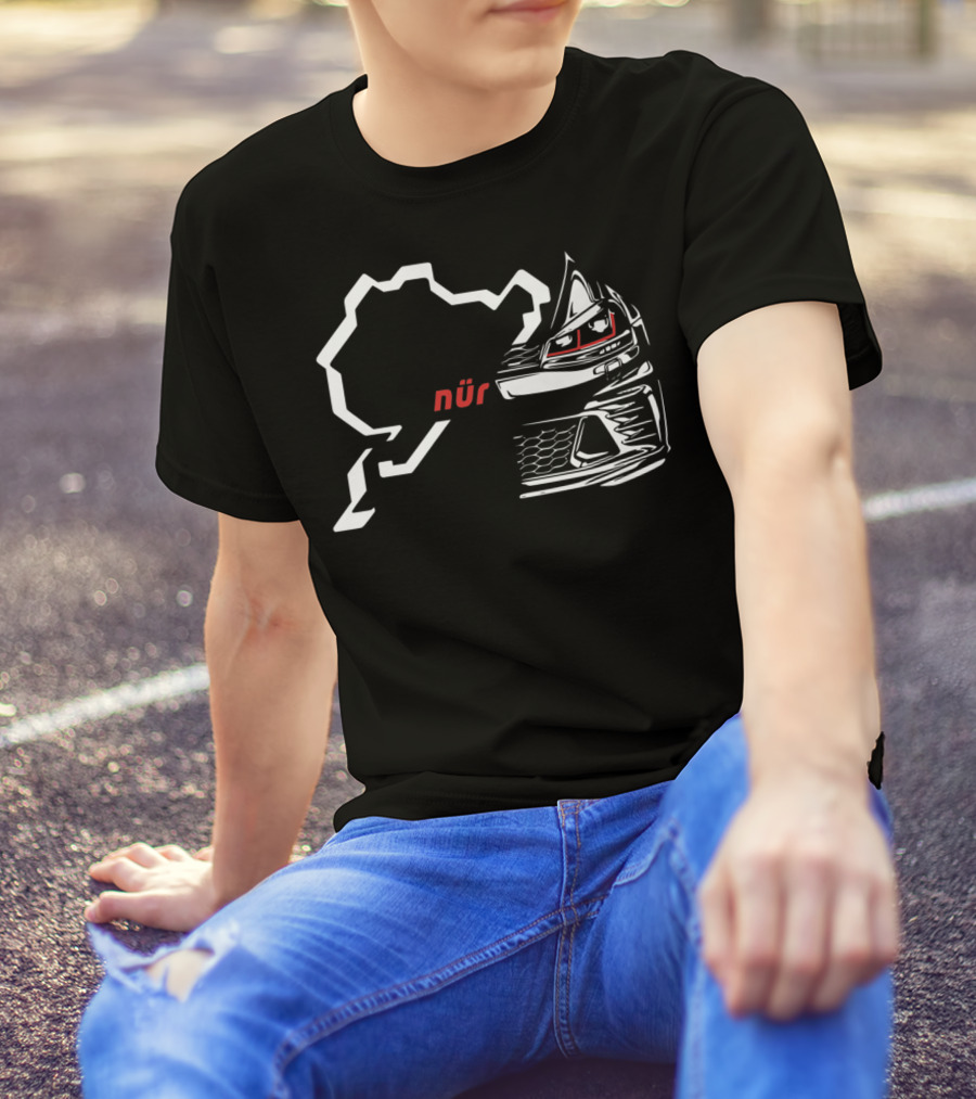 GTI Nürburgring Green Hell Racing Track Car Outline T-Shirt
