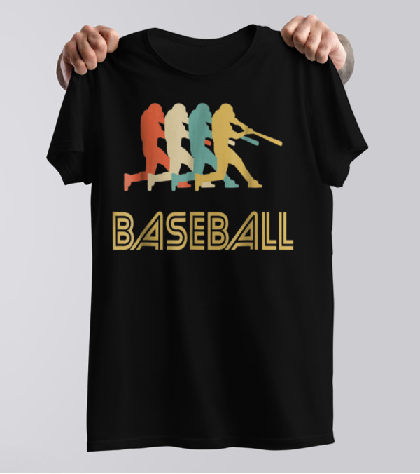 Baseball Batter Pop Multicolor Swing T-Shirt