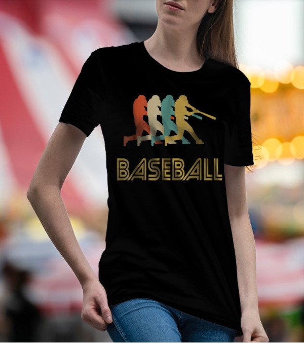 Baseball Batter Pop Multicolor Swing T-Shirt