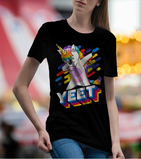 Yeet Rainbow Unicorn Dabbing T-Shirt