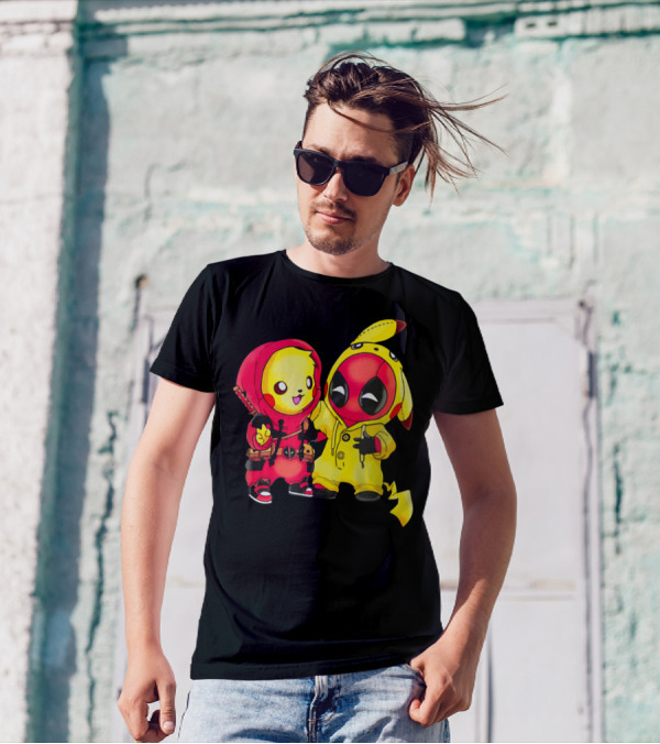 Cute Pikapool Pikachu Deadpool Mashup Hoodie Characters T-Shirt