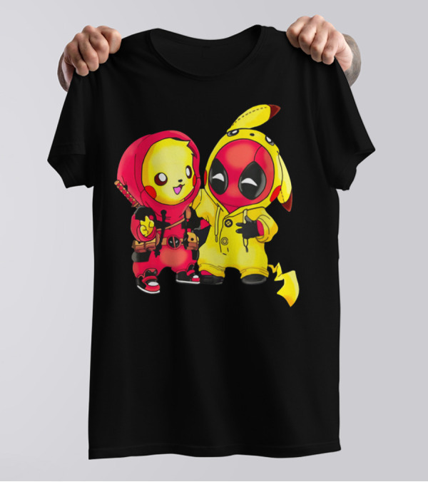 Cute Pikapool Pikachu Deadpool Mashup Hoodie Characters T-Shirt