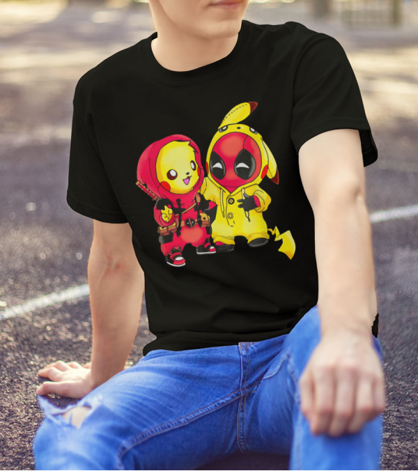 Cute Pikapool Pikachu Deadpool Mashup Hoodie Characters T-Shirt