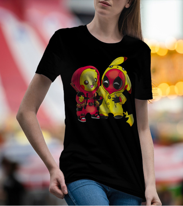Cute Pikapool Pikachu Deadpool Mashup Hoodie Characters T-Shirt