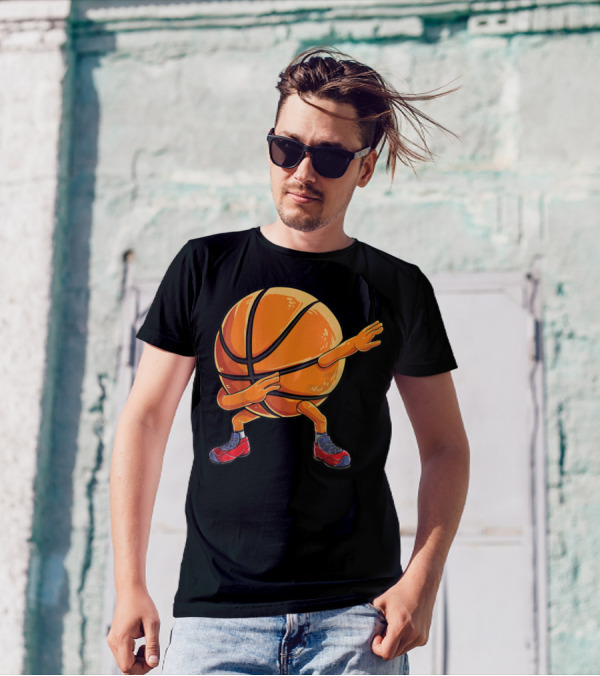 Basketball Ball Kids Boys Dab Dance With Sneakers T-Shirt