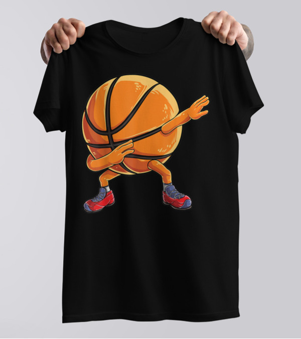 Basketball Ball Kids Boys Dab Dance With Sneakers T-Shirt