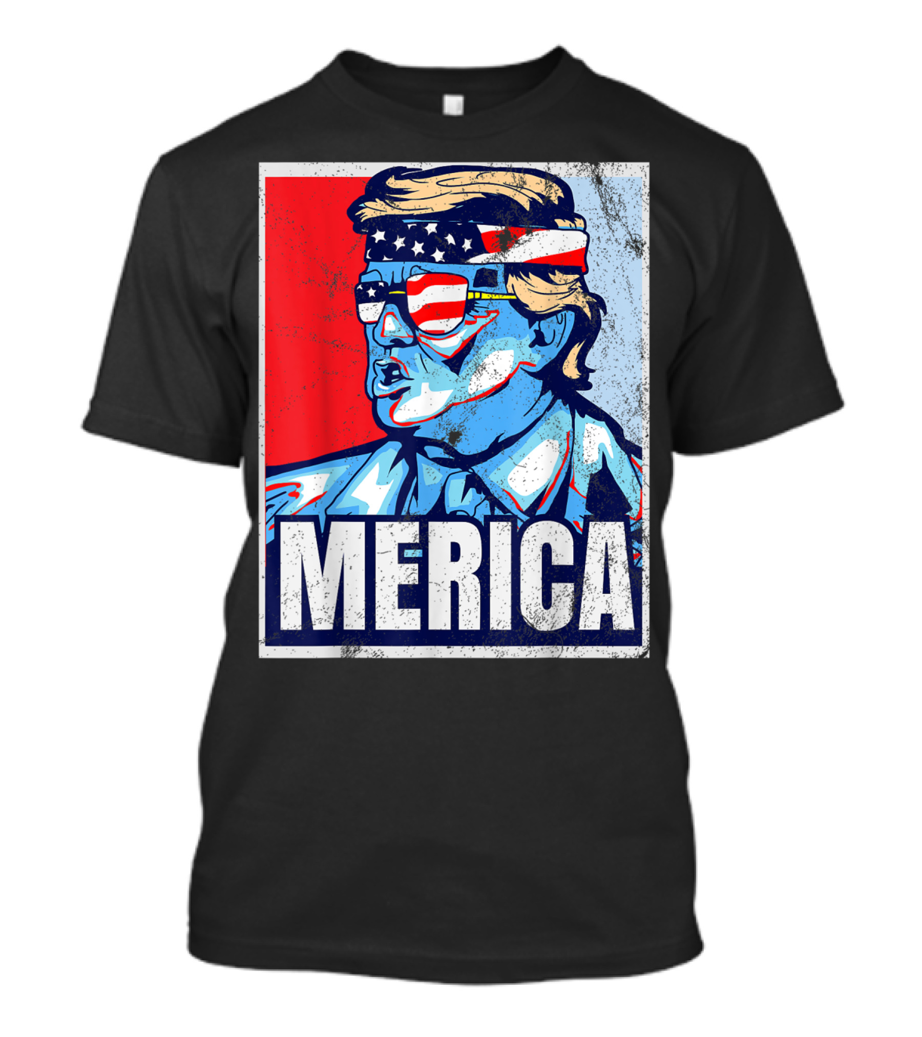Donald Trump 4th Of July Merica America USA Flag Headband Glasses T-Shirt