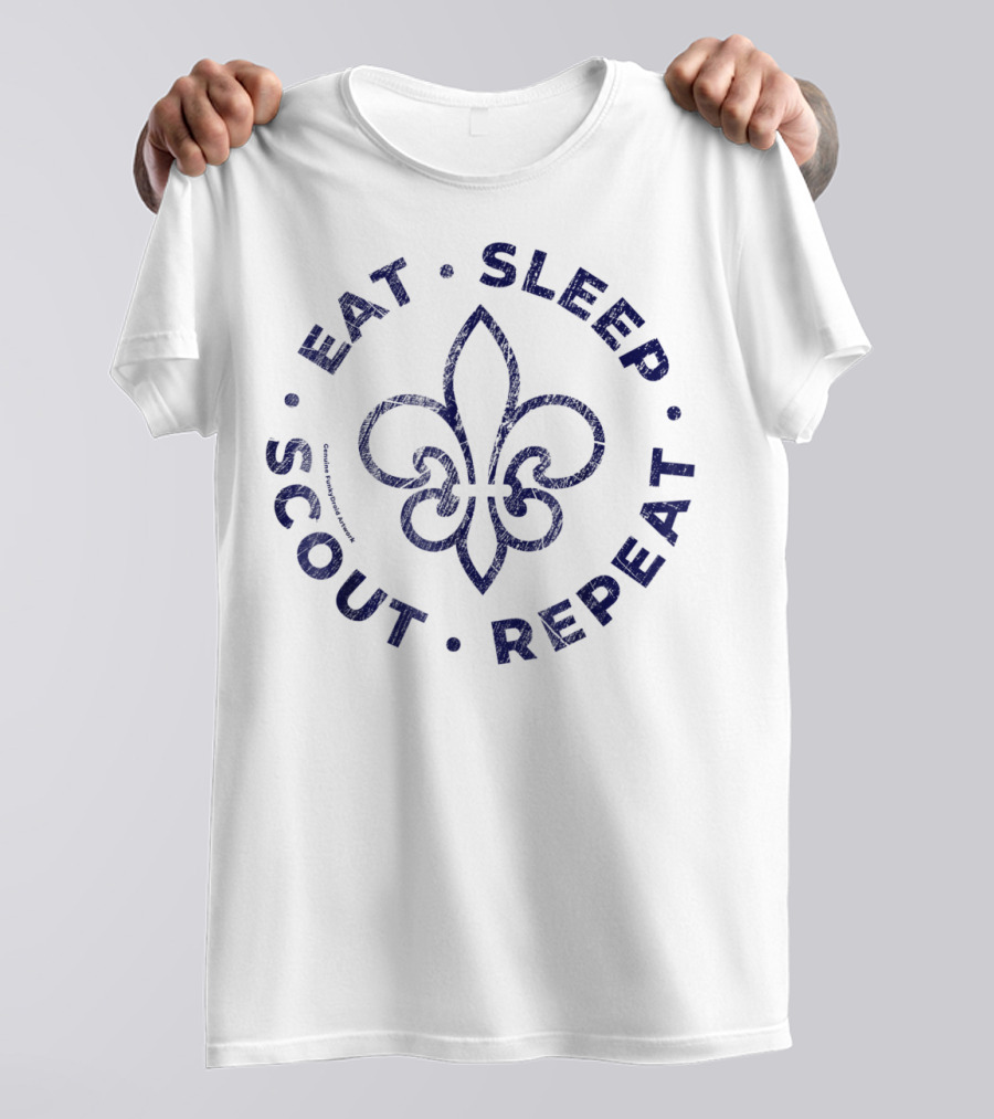 Eat Sleep Scout Repeat Fleur-de-Lis FunkyDroid Funny T-Shirt