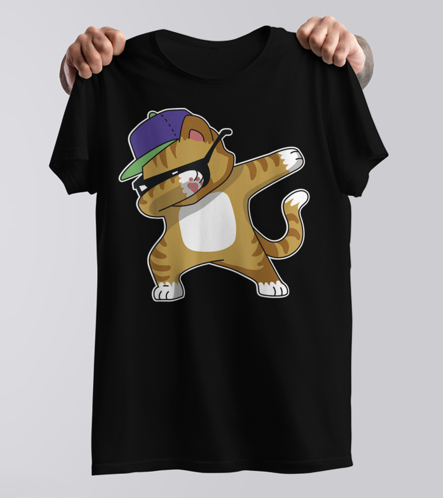 Dabbing Cat Funny Cat Dab Dance Cool Cap T-Shirt
