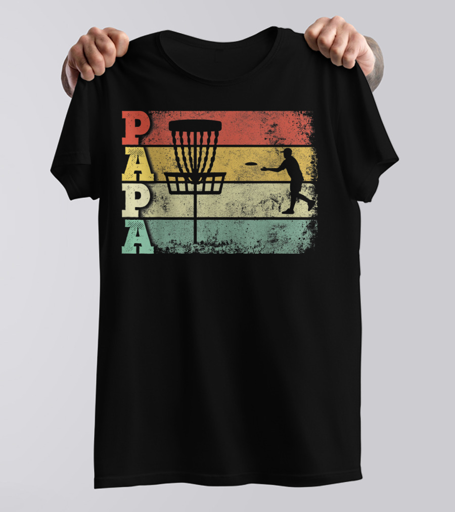 Papa Vintage Disc Golf Dad T-Shirt