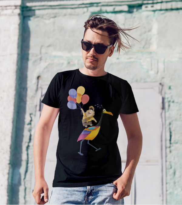 Russell Riding Kevin With Balloons Disney Pixar Up T-Shirt
