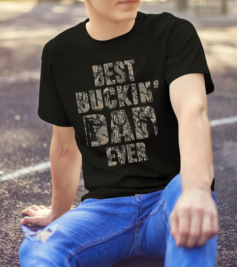 Best Buckin' Dad Ever Camo Deer Hunting T-Shirt