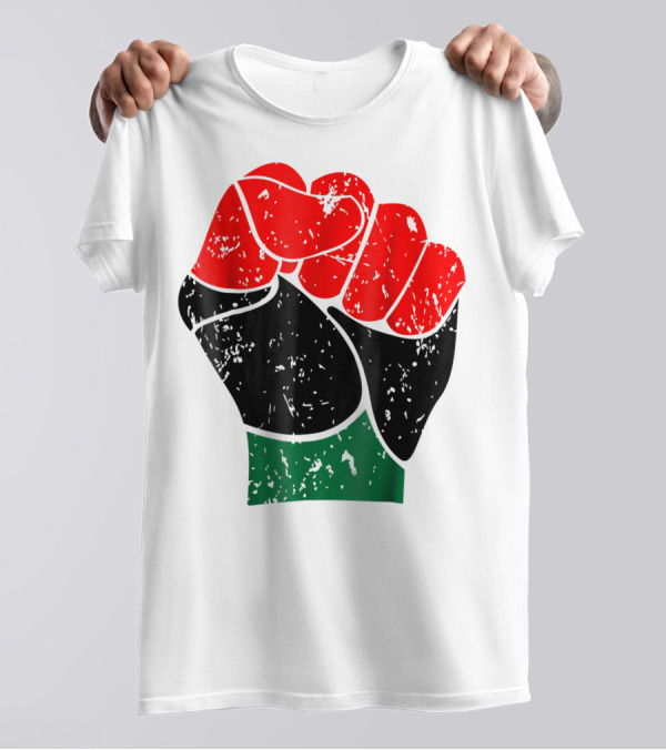 Black History Red Black And Green Pride Fist Symbol Of Empowerment T-Shirt
