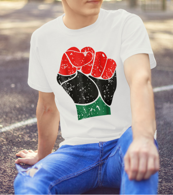 Black History Red Black And Green Pride Fist Symbol Of Empowerment T-Shirt