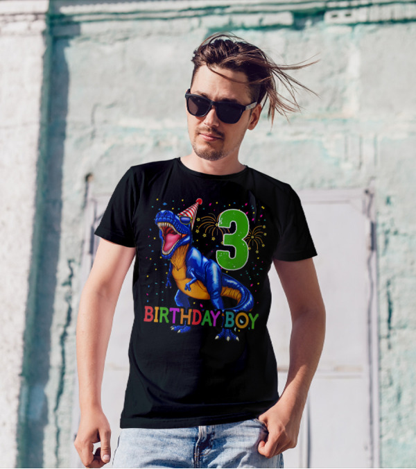 Birthday Boy Rawr I'm 3 Dinosaur Party T-Shirt