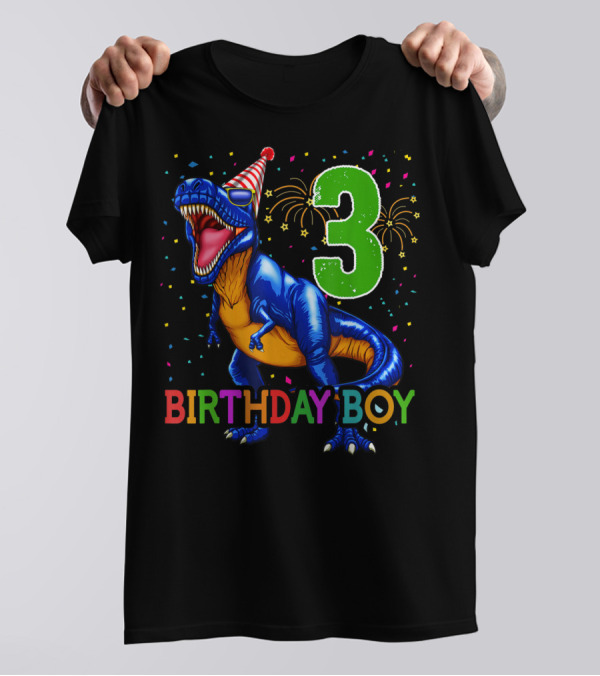 Birthday Boy Rawr I'm 3 Dinosaur Party T-Shirt