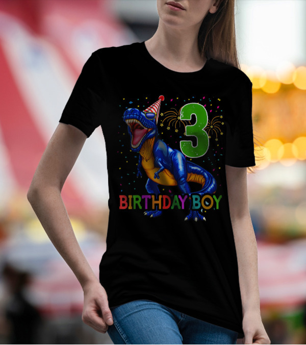 Birthday Boy Rawr I'm 3 Dinosaur Party T-Shirt