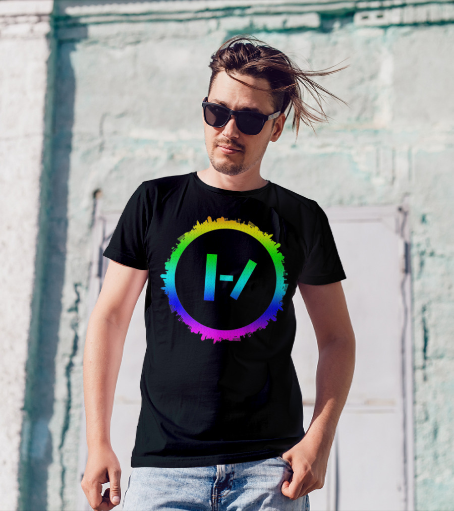 Twenty One Pilots Rainbow Cityscape Circle T-Shirt