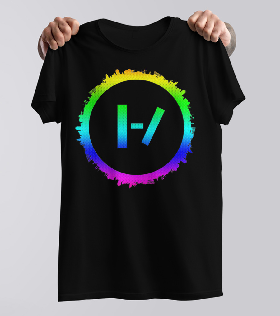 Twenty One Pilots Rainbow Cityscape Circle T-Shirt