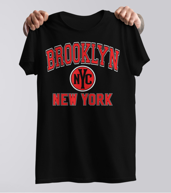 Brooklyn NYC New York Varsity Style Red T-Shirt