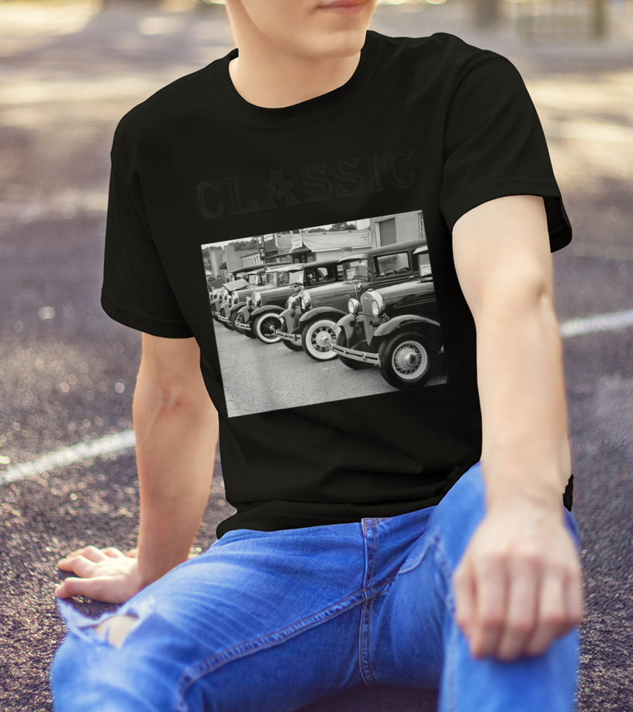 Father's Day Antique Classic Car Lineup T-Shirt