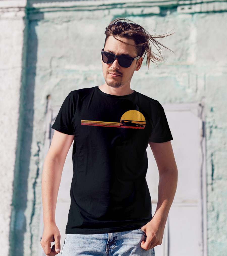 70s Vintage Formula Racing Retro Sunset T-Shirt