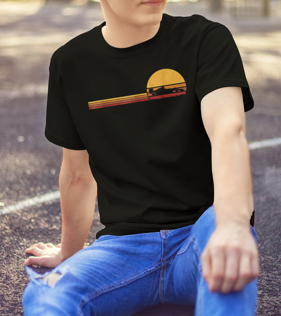 70s Vintage Formula Racing Retro Sunset T-Shirt