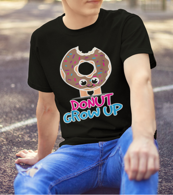 Funny Donut Lover Donut Grow Up Cute Sprinkled Doughnut Character T-Shirt